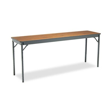 Barricks Mfg Co Barricks, Special Size Folding Table, Rectangular, 72w X 18d X 30h, Walnut/black CL1872WA